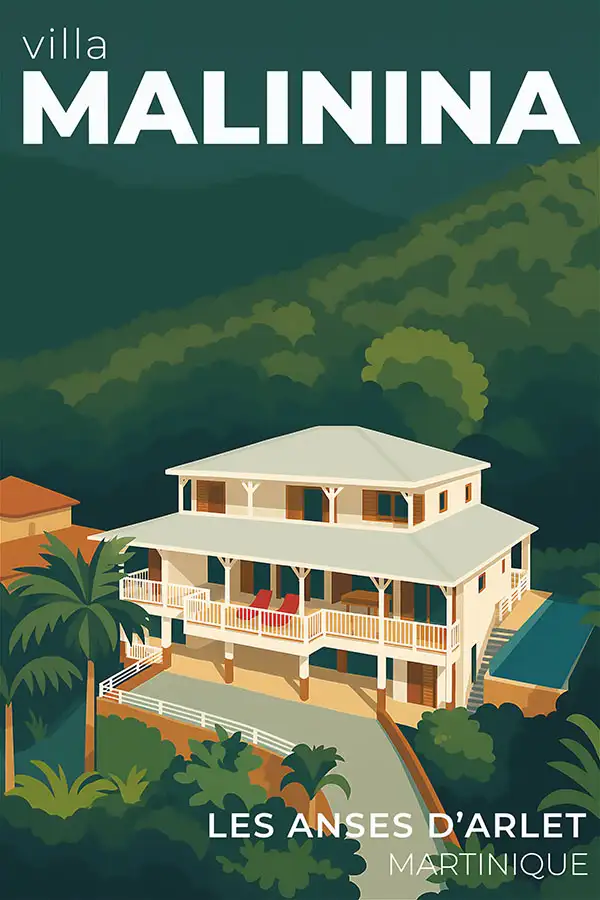 NB_big Idée déco : le flat design. Illustration "villa Malinina, Les Anses d'Arlet"